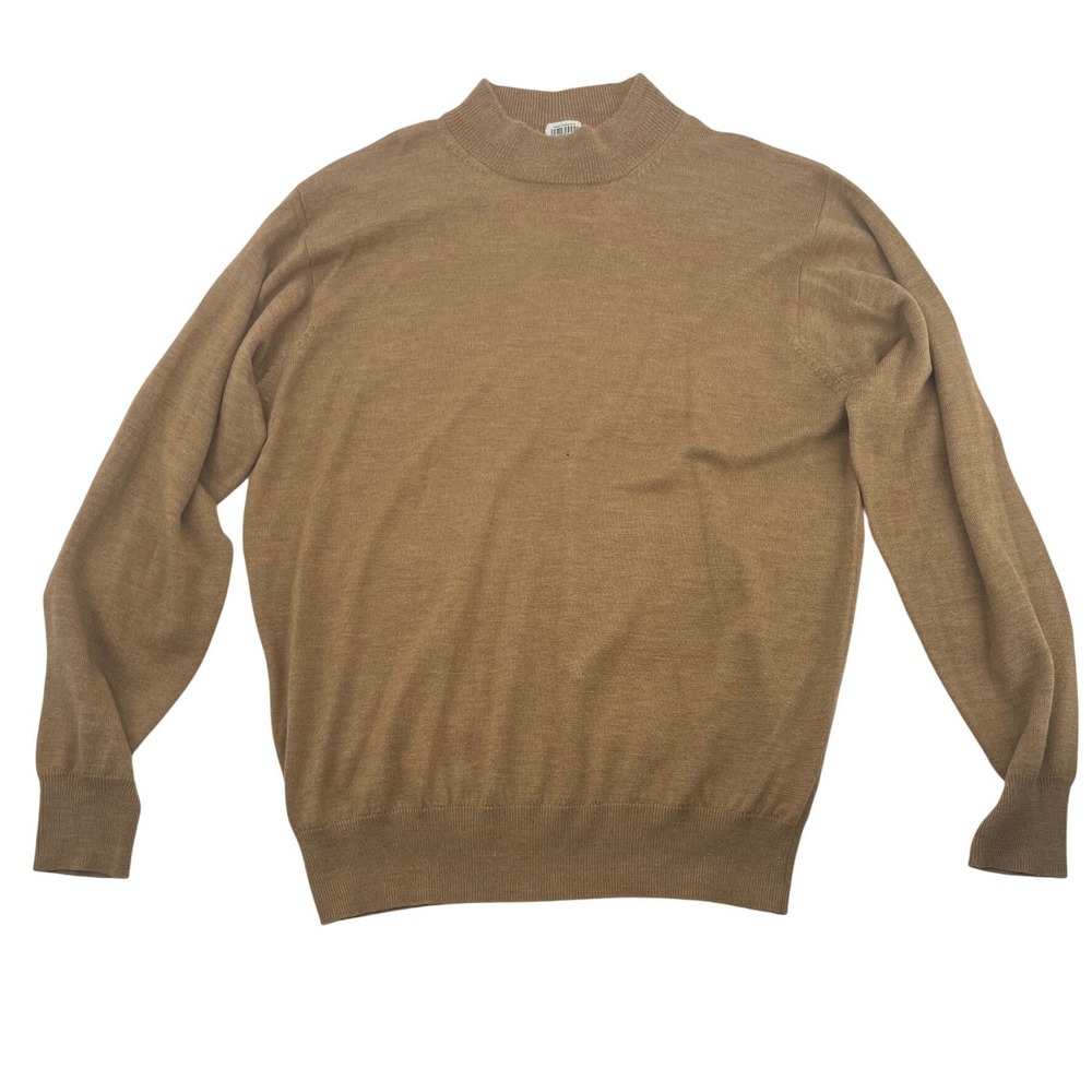 Neiman Marcus Exclusive Mock Neck Sweater XL Brown Good